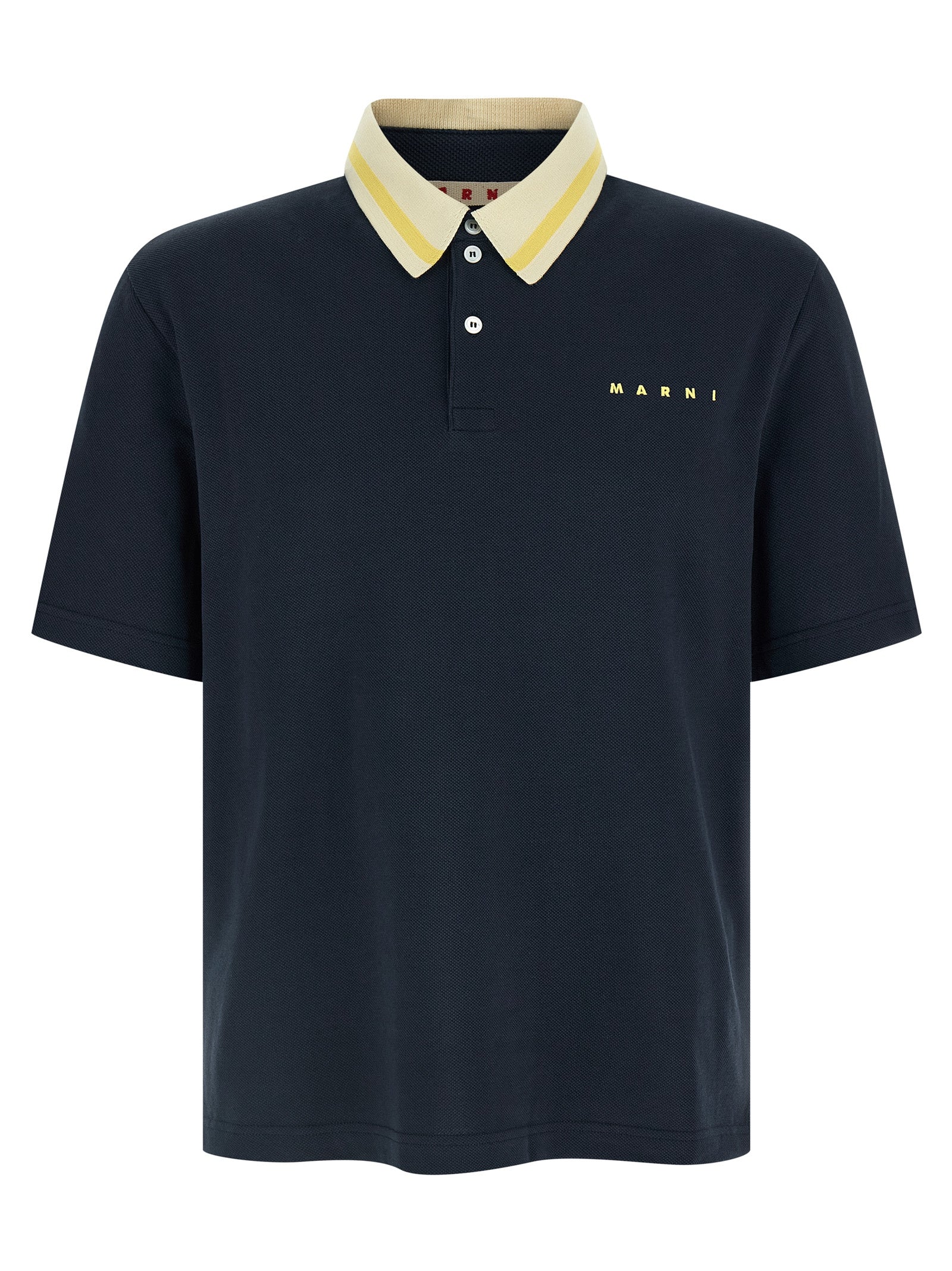 Piqué cotton polo shirt Blue