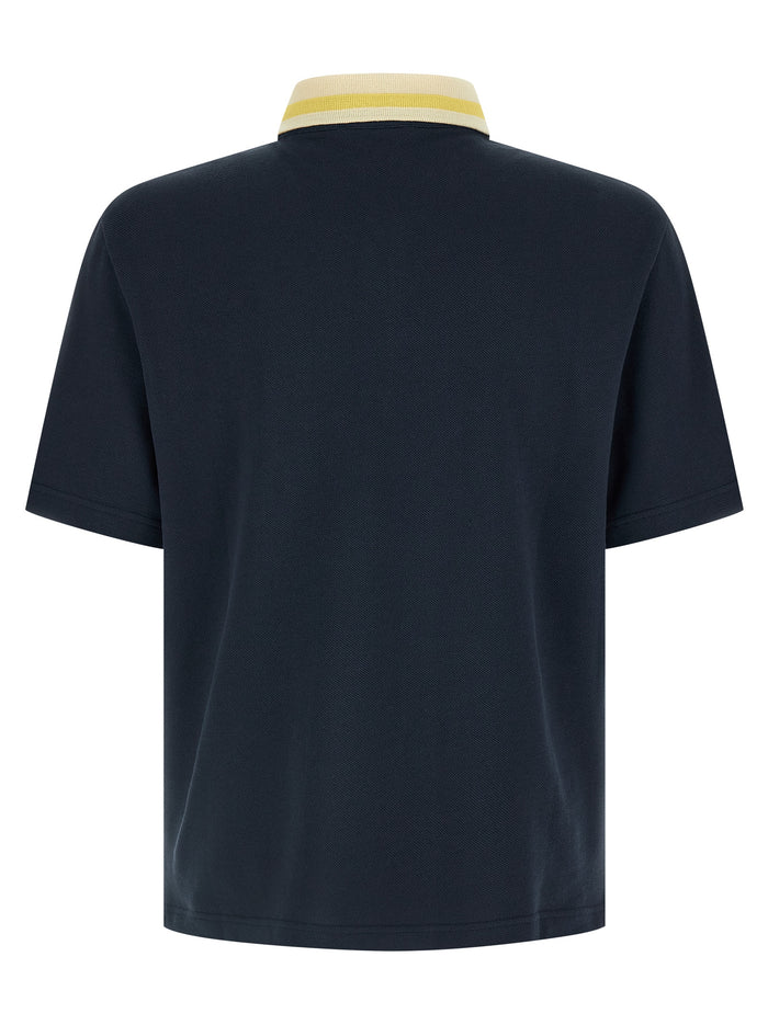 Piqué cotton polo shirt Blue