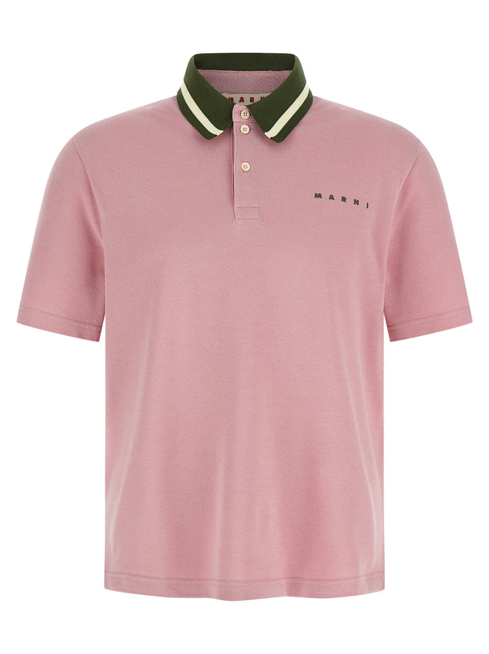 Piqué cotton polo shirt Pink