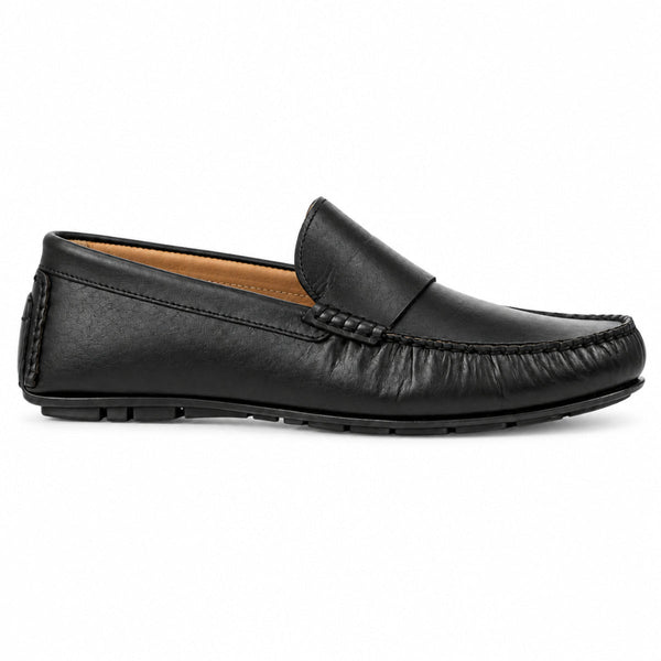 Ike Behar Black Slip-On Driving Loafers