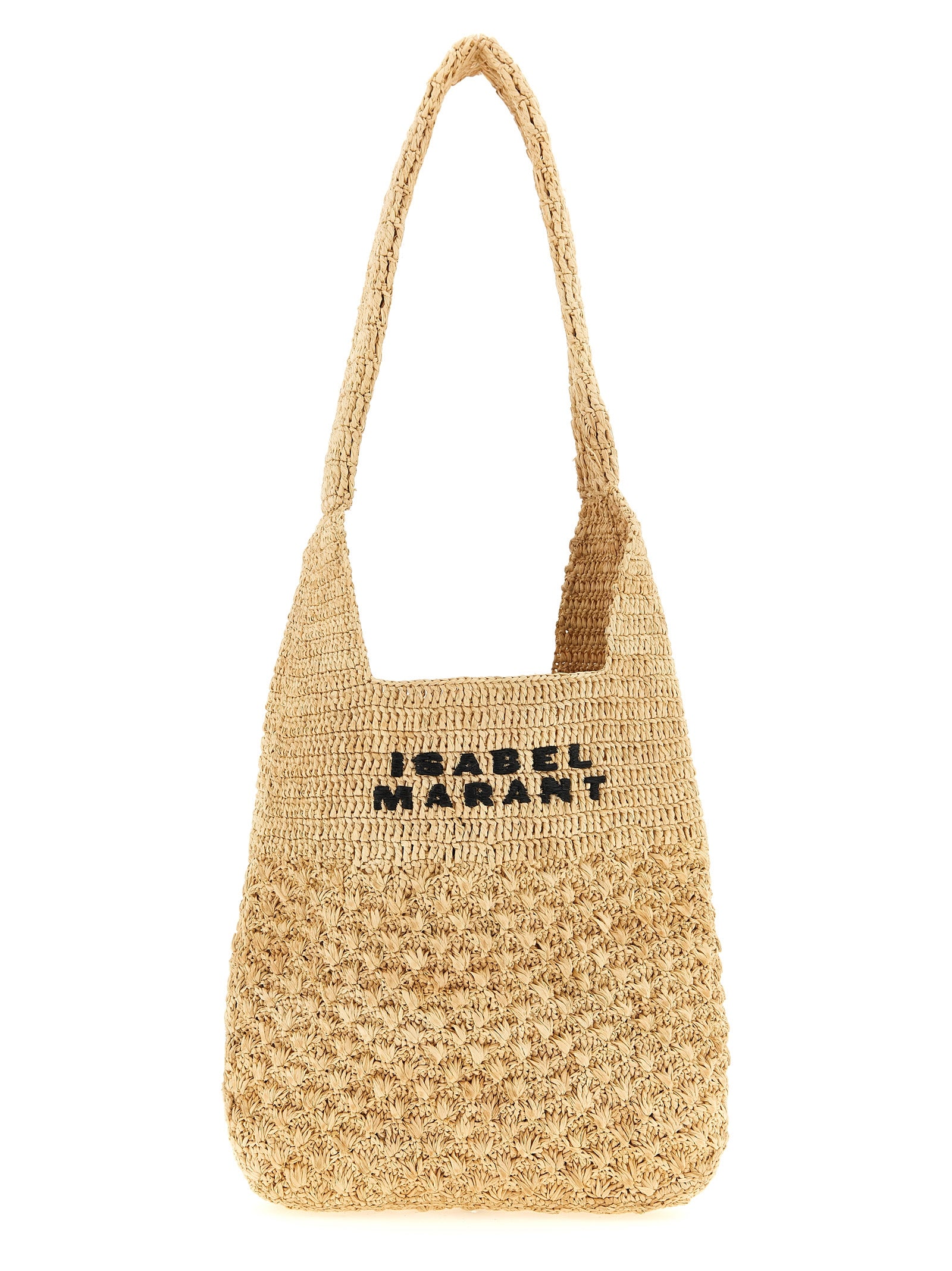 Praia Small Shoulder Bag Beige Raphia