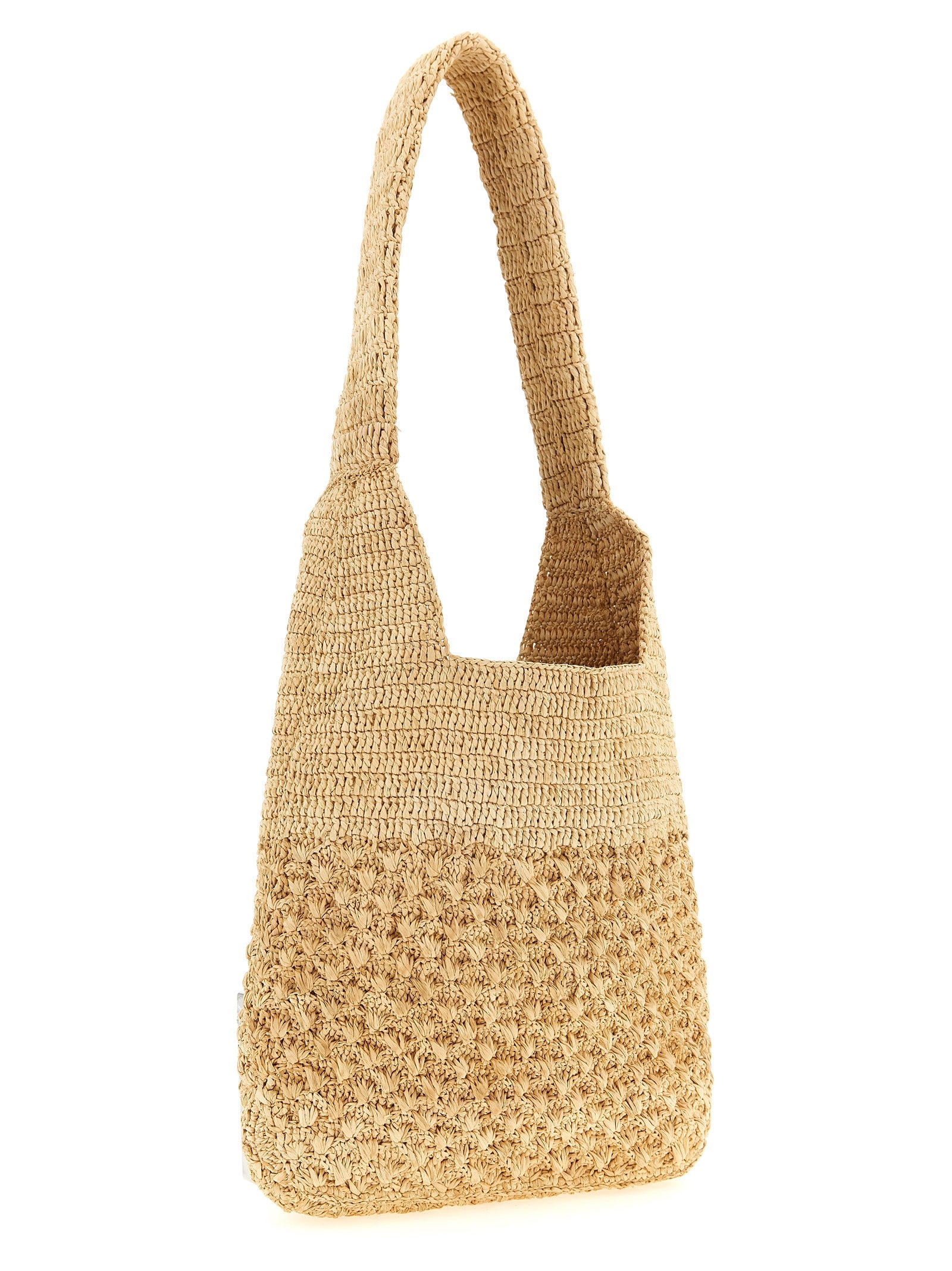 Praia Small Shoulder Bag Beige Raphia