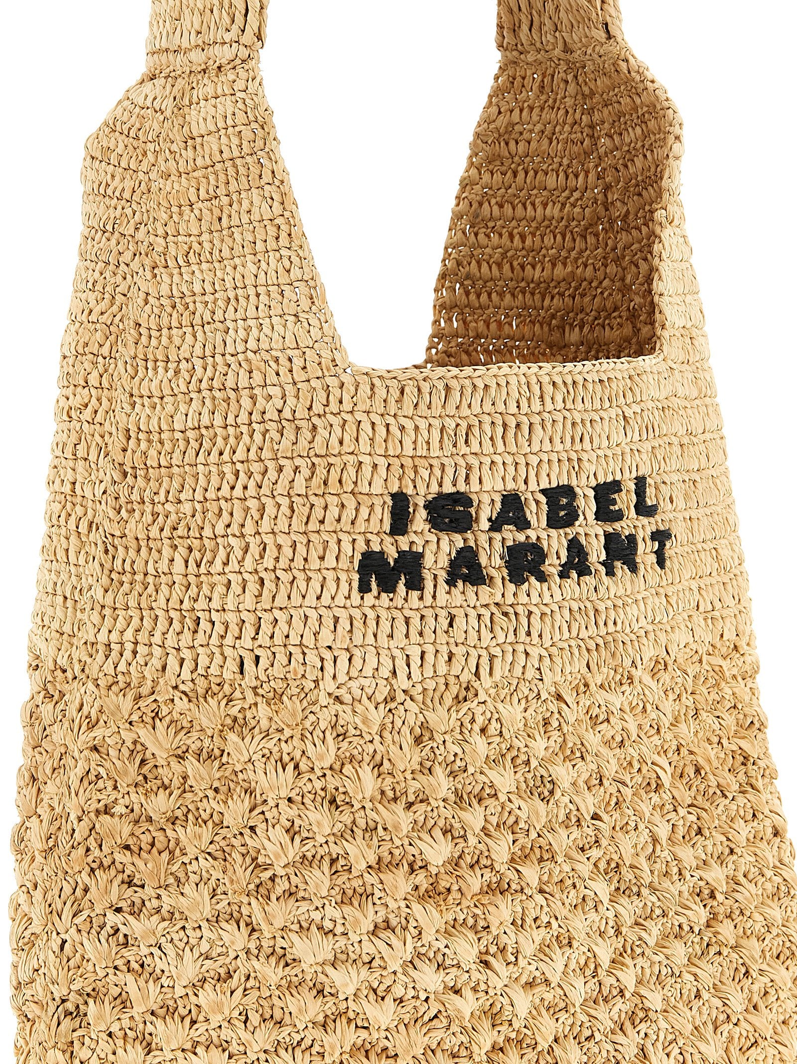 Praia Small Shoulder Bag Beige Raphia