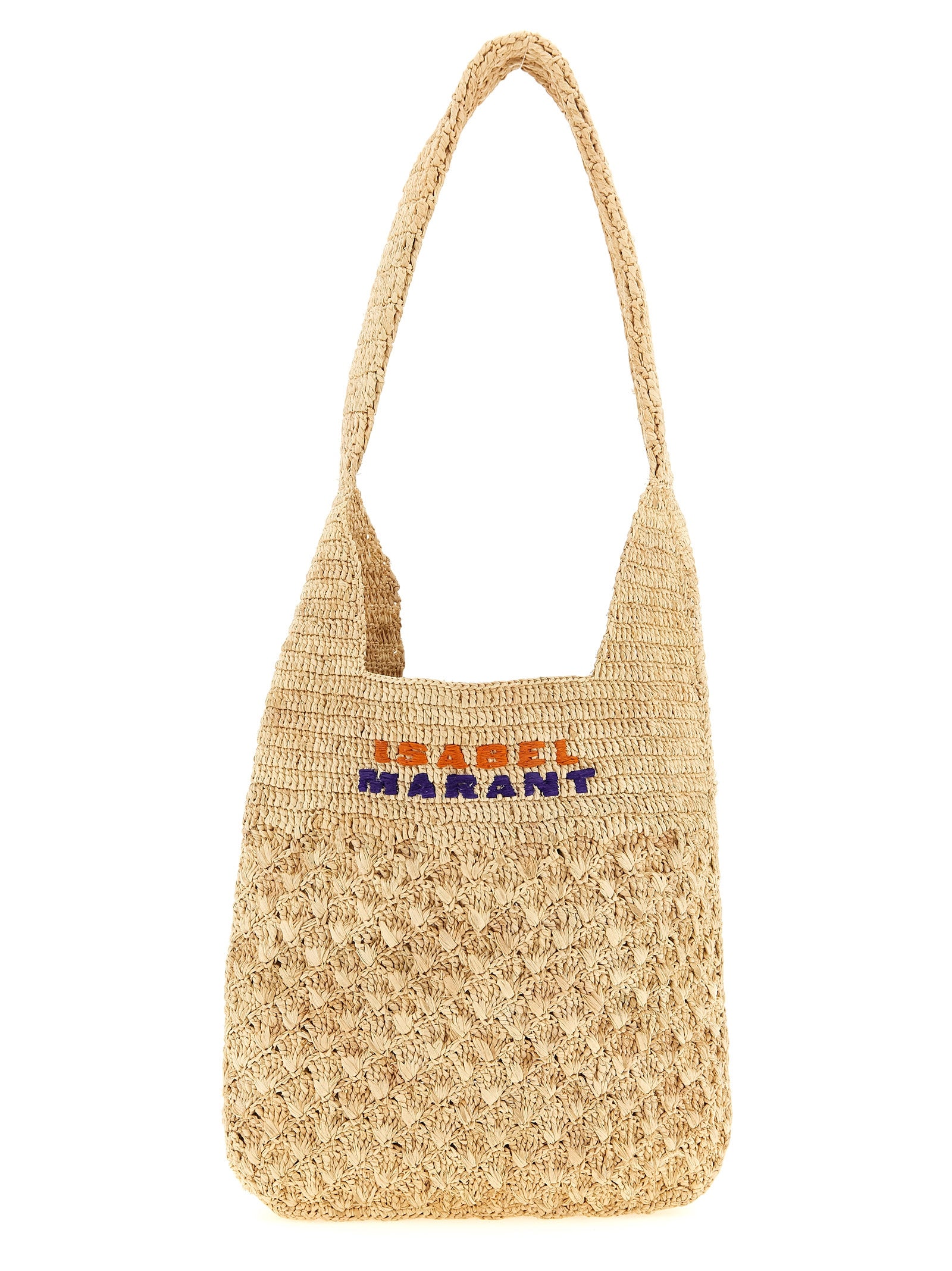 Praia Small Shoulder Bag Beige Raphia
