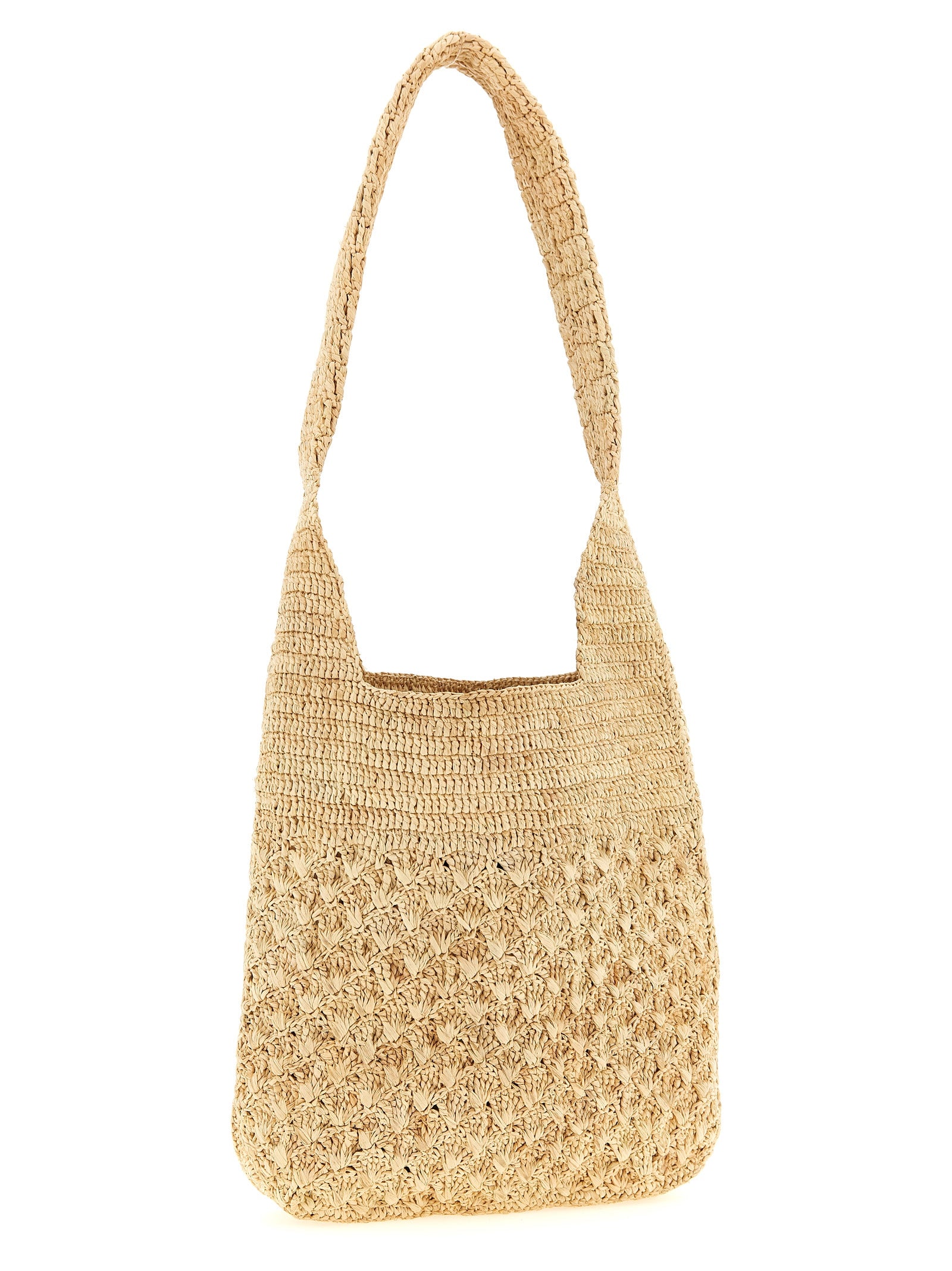Praia Small Shoulder Bag Beige Raphia