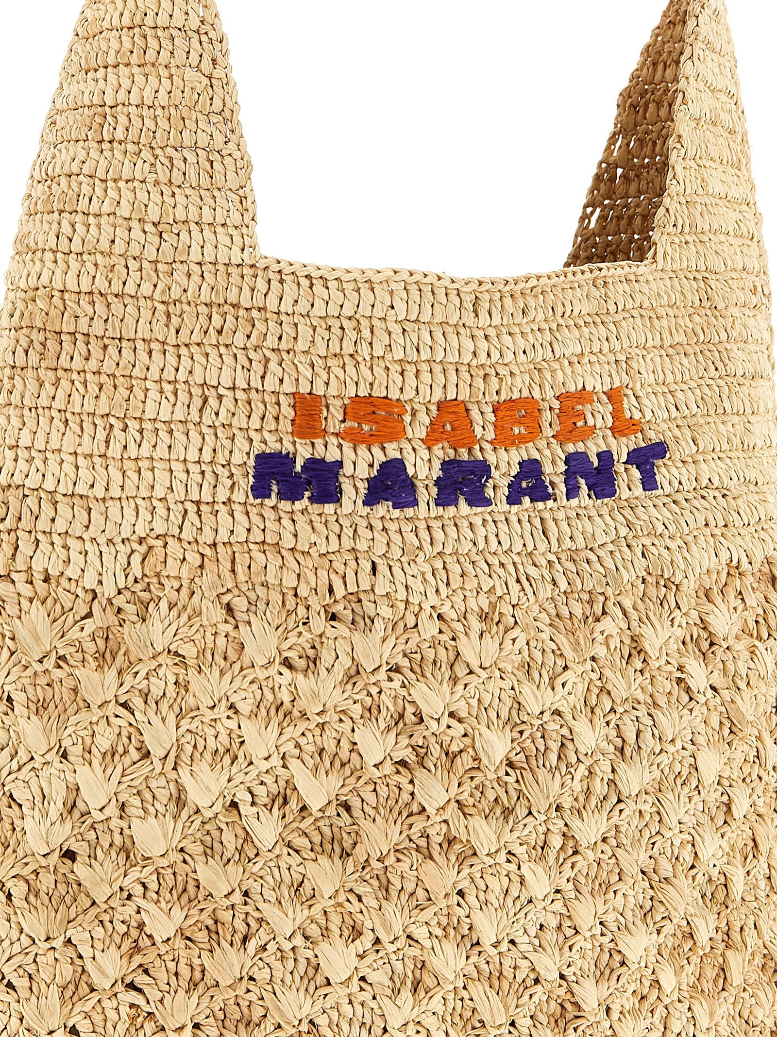 Praia Small Shoulder Bag Beige Raphia