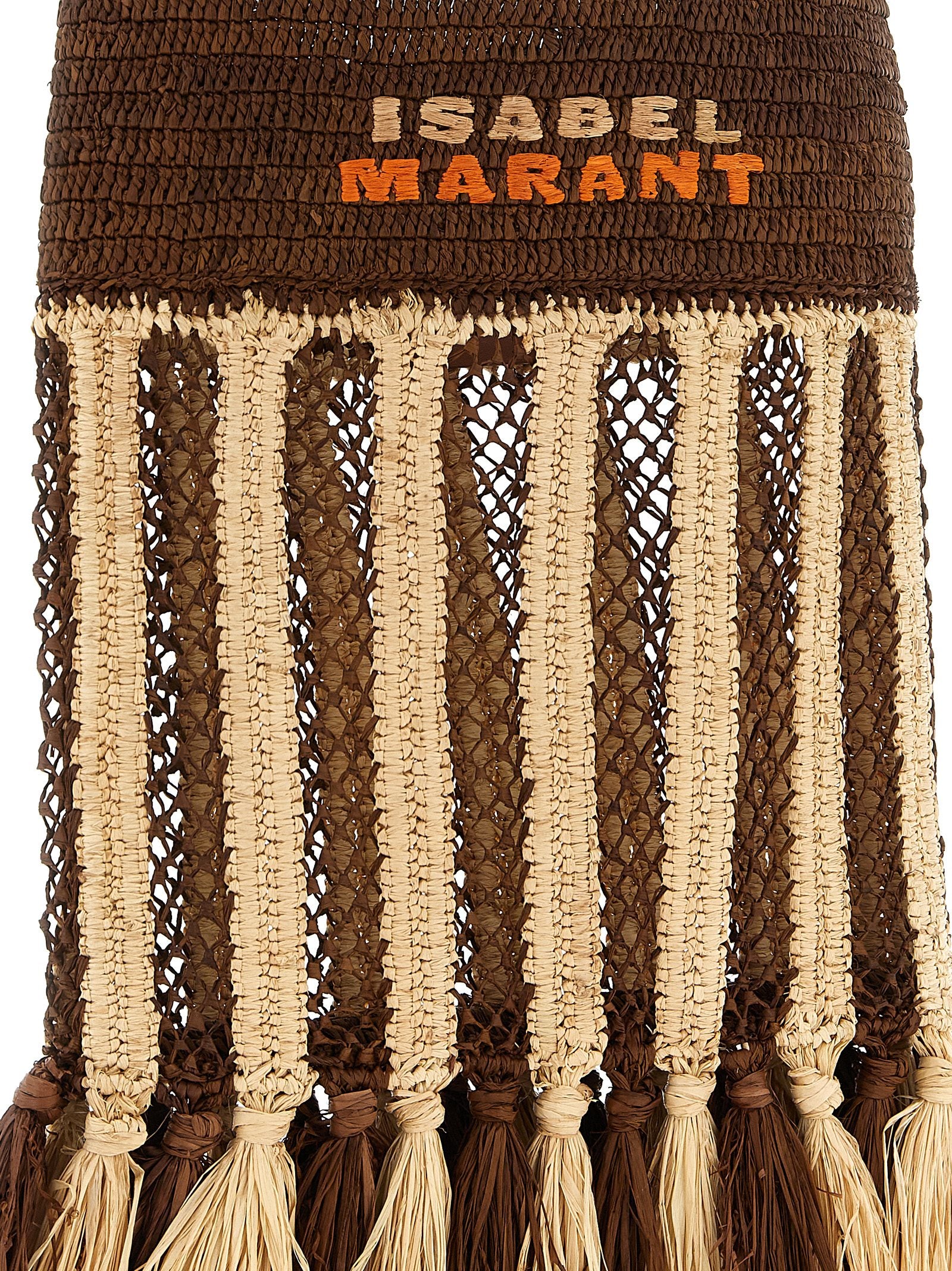 Praia Small Shoulder Bag Brown Raphia