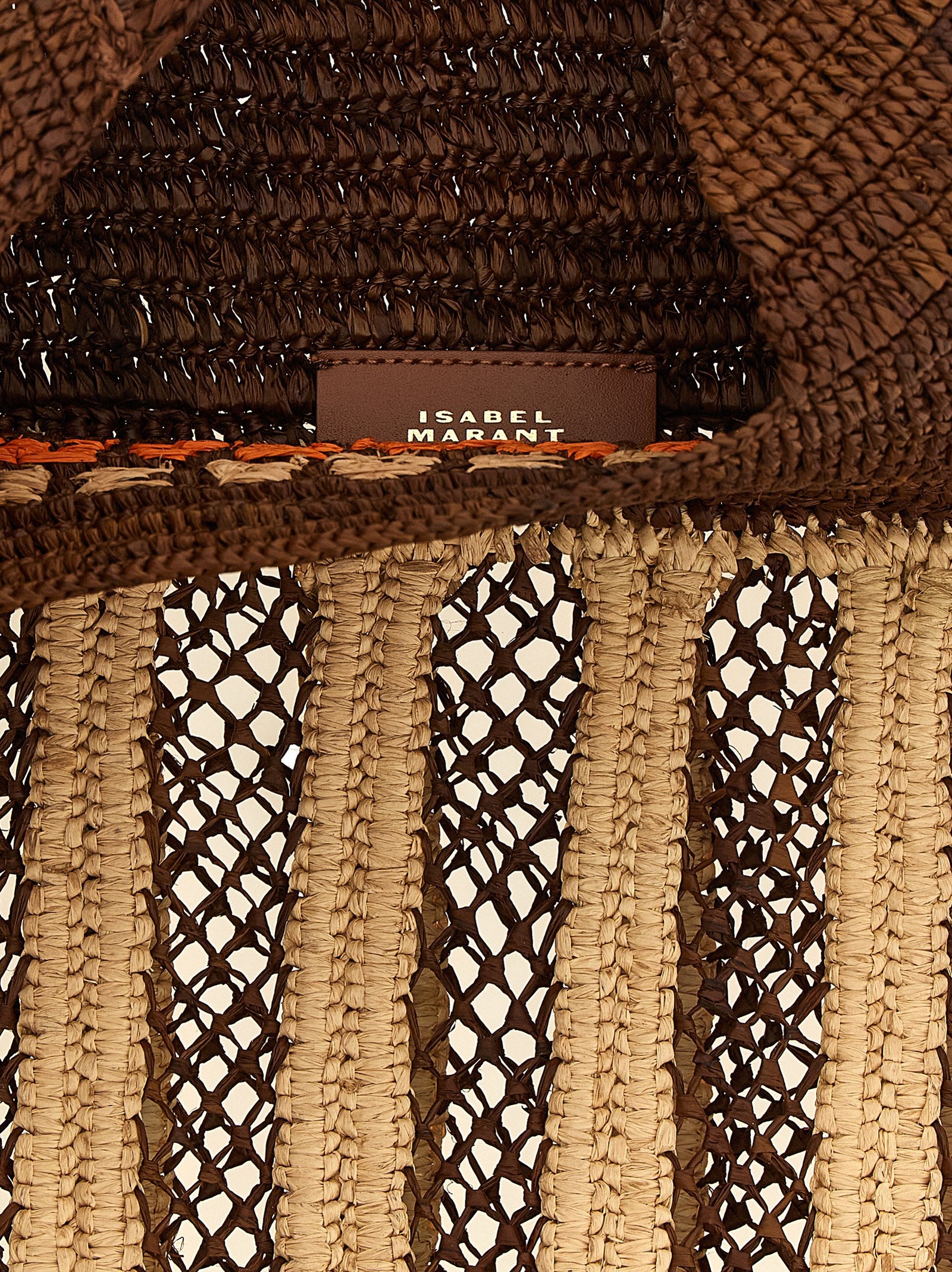 Praia Small Shoulder Bag Brown Raphia
