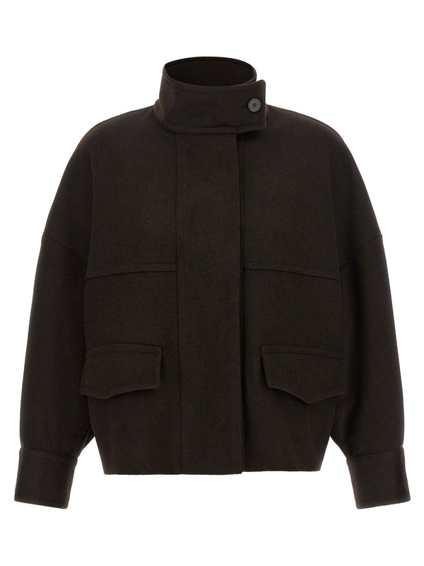 Alberto Biani Loro Piana Wool Bomber Jacket — Black