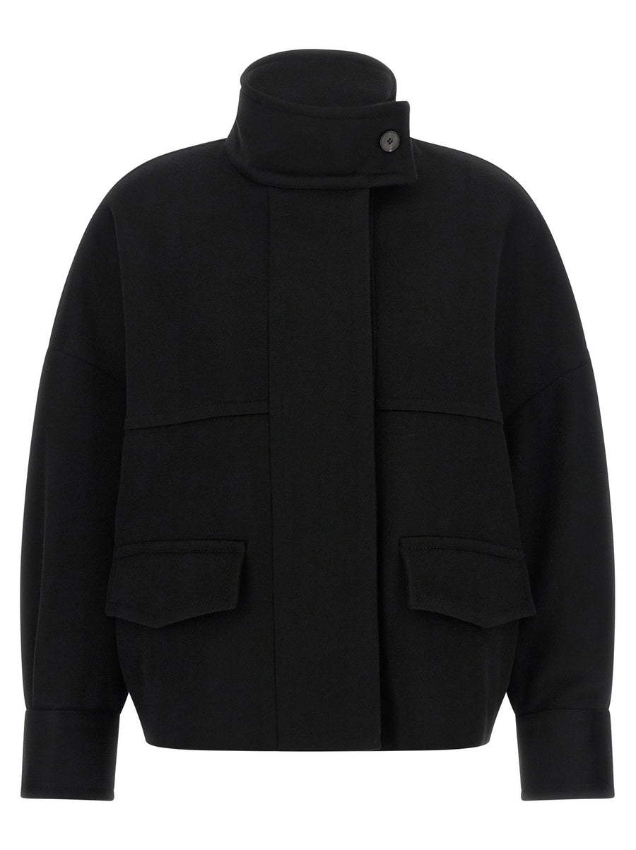 Alberto Biani Loro Piana Wool Bomber Jacket — Black