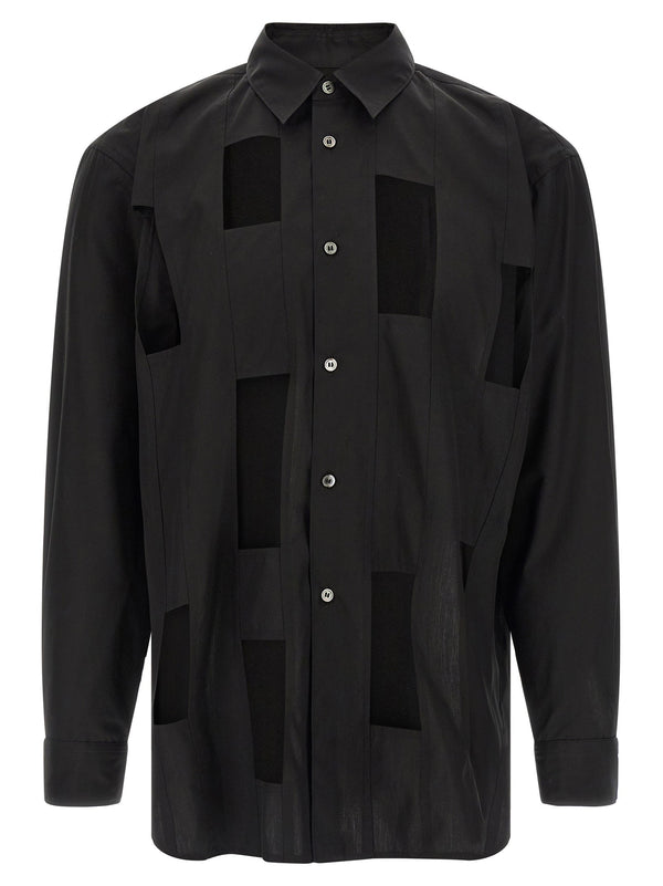 Comme Des Garçons Homme Plus Geometric Cut-Out Shirt — Black