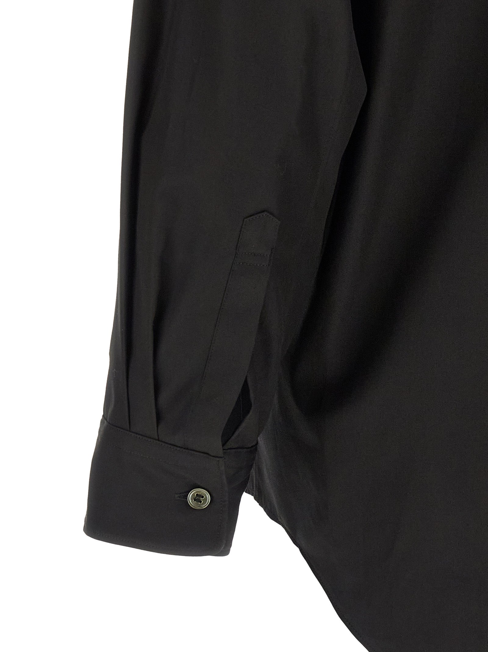 Geometric cut-out shirt Black Cotton Shirt, Blouse