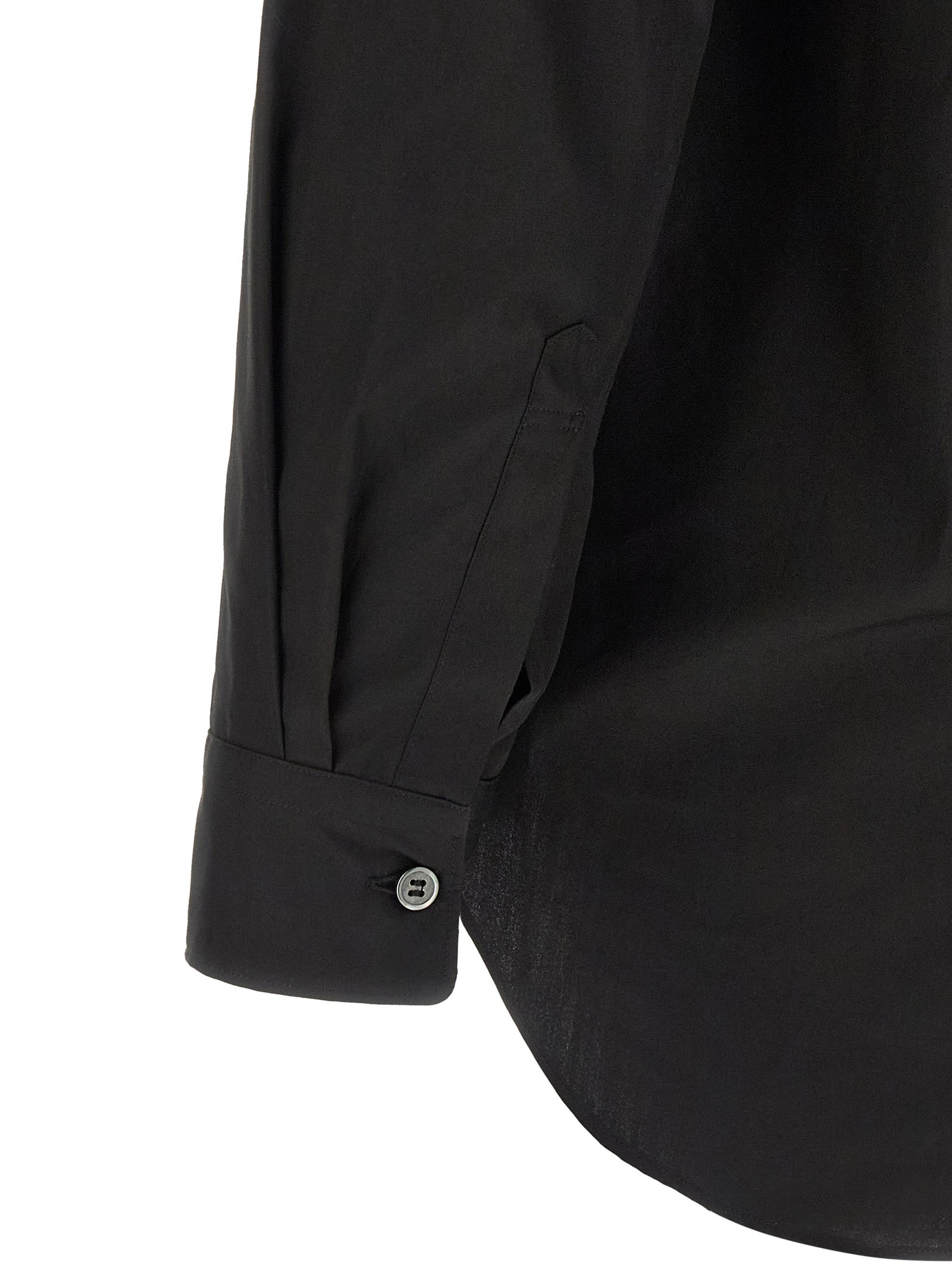 Double layer blouse Black Cotton Shirt