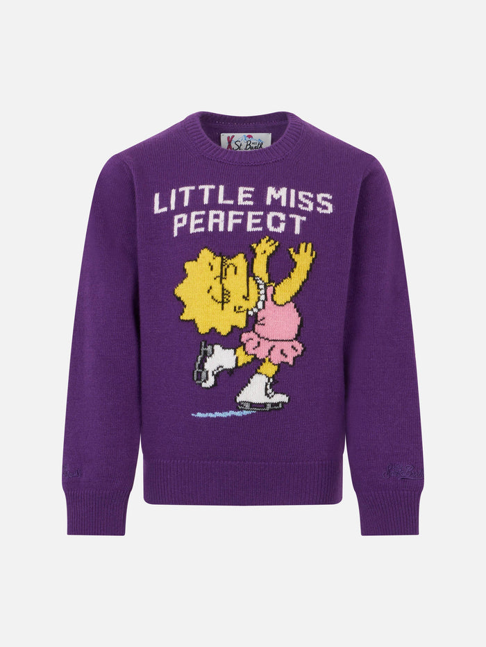 Girl Crewneck Sweater With Lisa Simpson Print | The Special Edition Pink