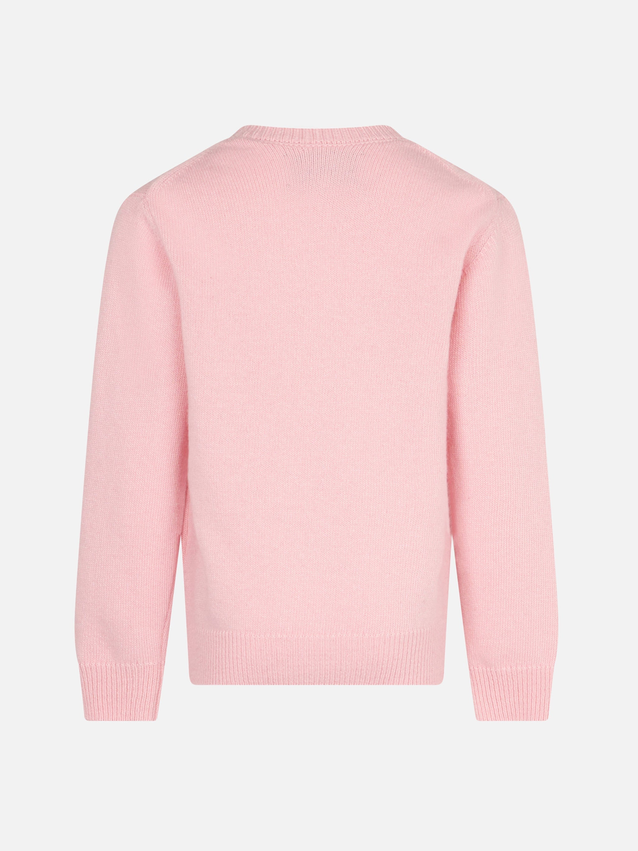Girl Crewneck Pink Sweater With Panther Ancora Tu? Print | The Special Edition