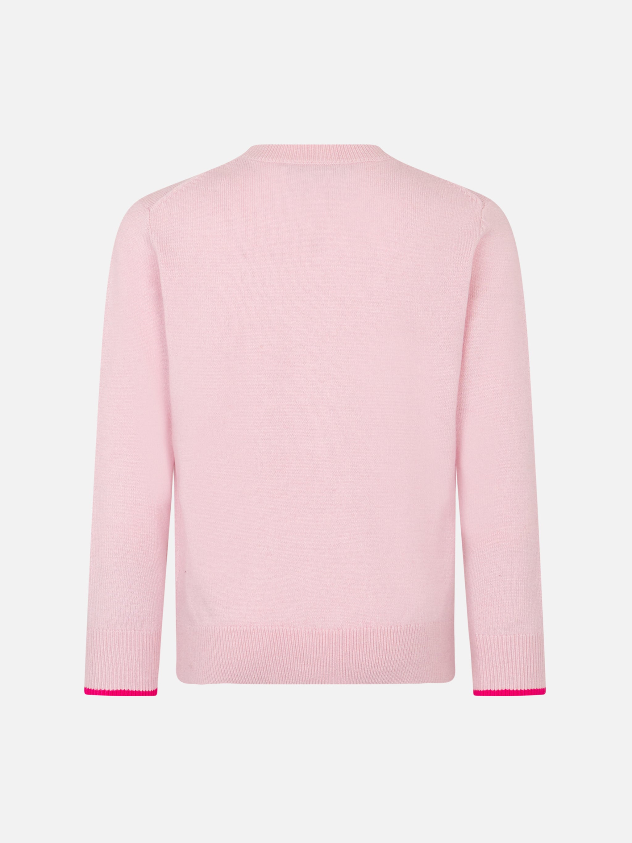 Girl Crewneck Pink Sweater With Barbie Logo Jacquard | Special Edition
