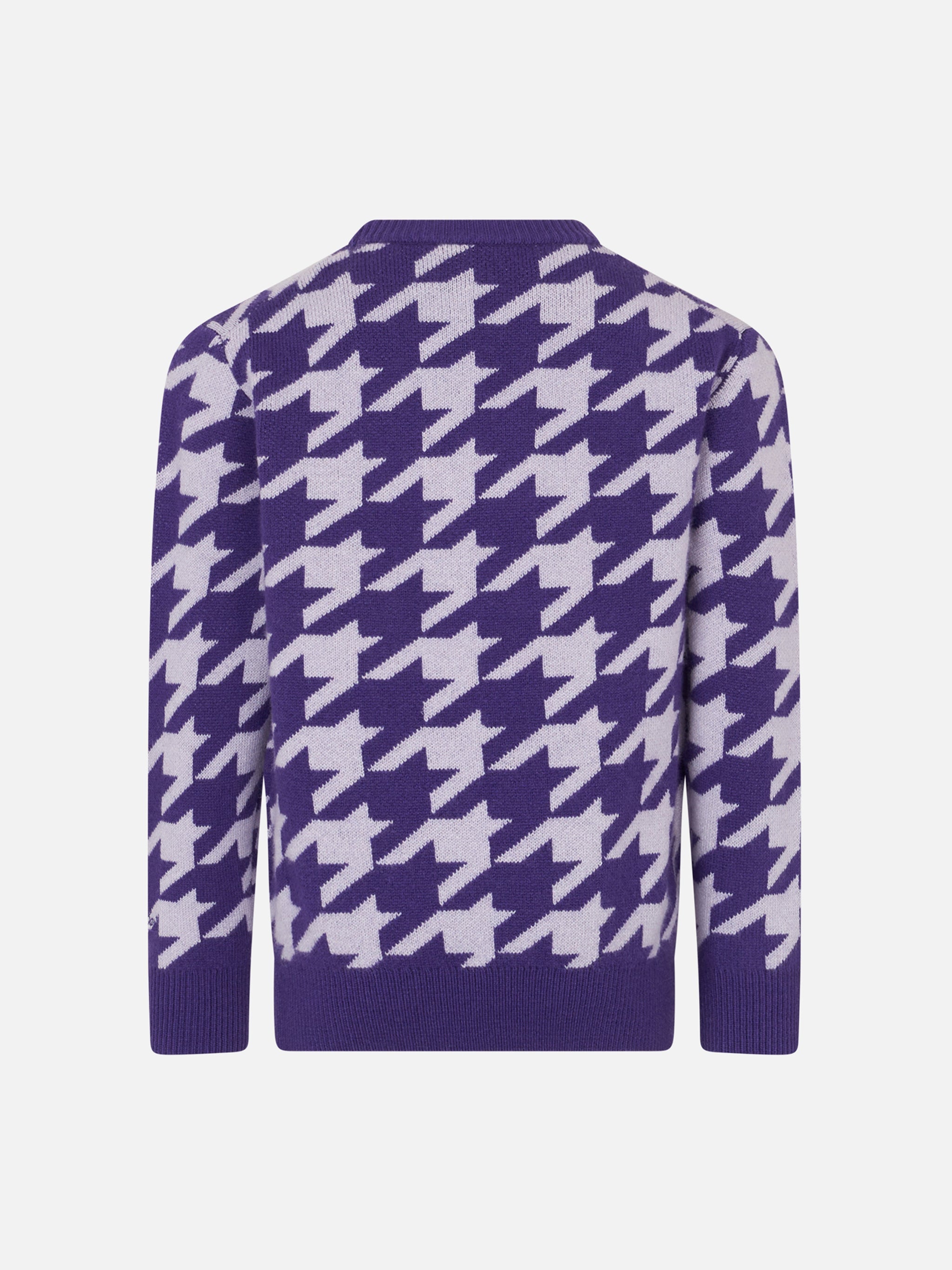 Girl Crewneck Pied De Poule Sweater With Snoopy Jacquard | Peanuts™ Special Edition Pink