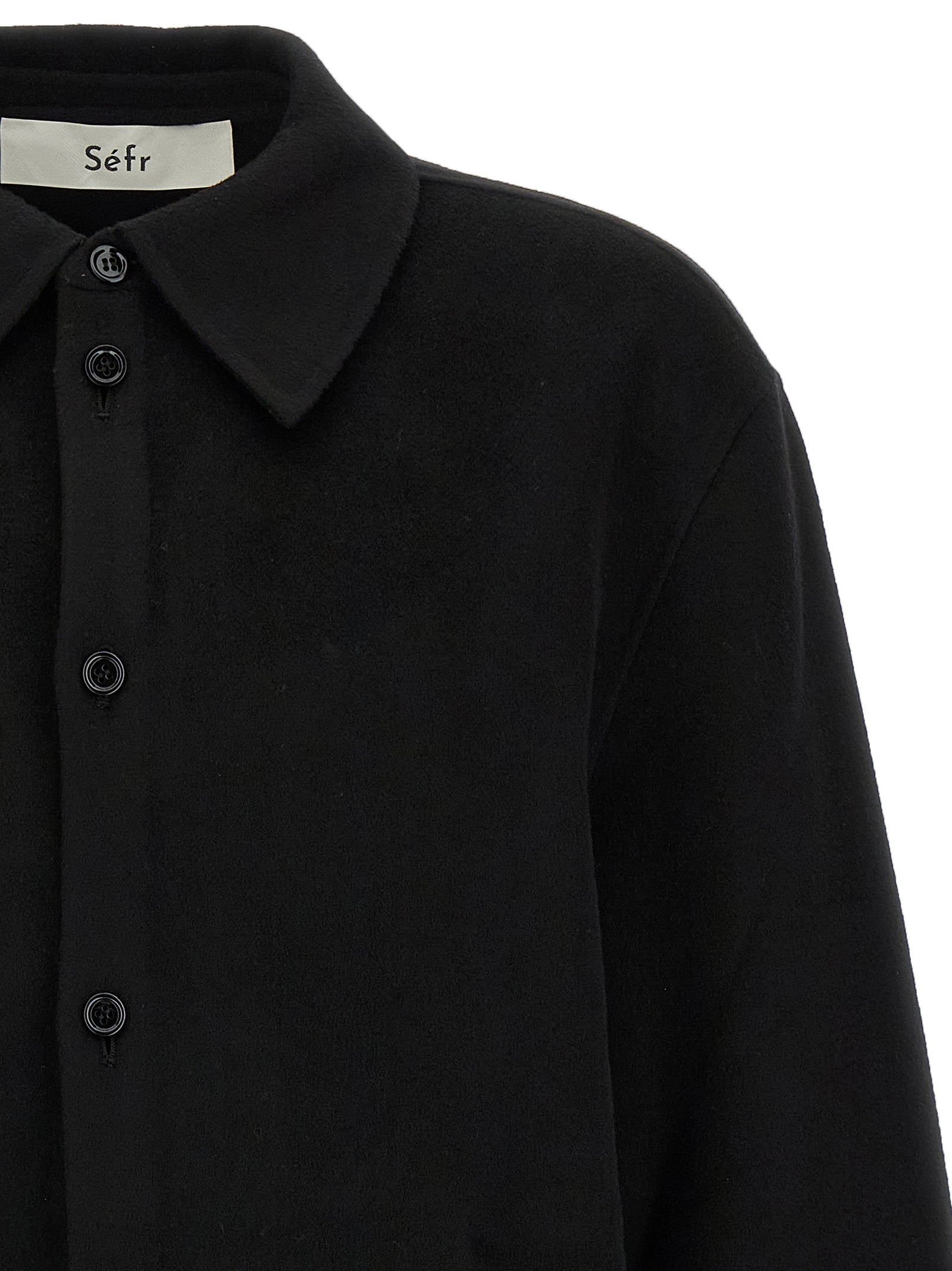 Lenny shirt Black Wool Cashmere Shirt, Blouse