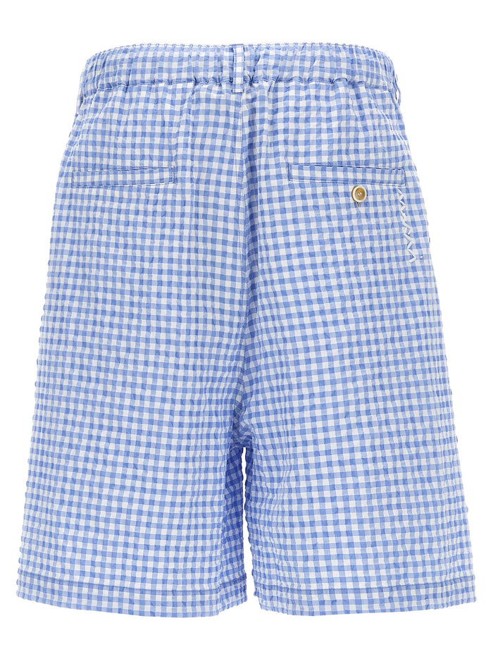 Vichy Bermuda Shorts Light Blue Polyamide Bermuda