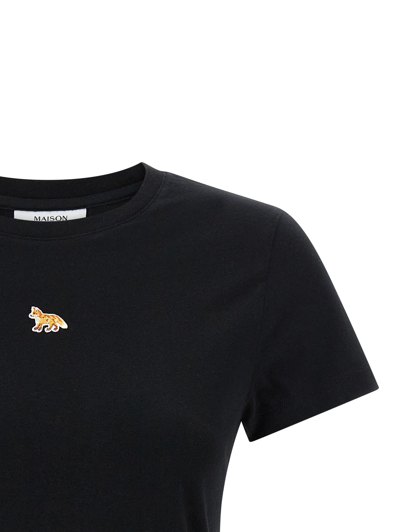 Baby Fox cropped T-shirt Black Cotton