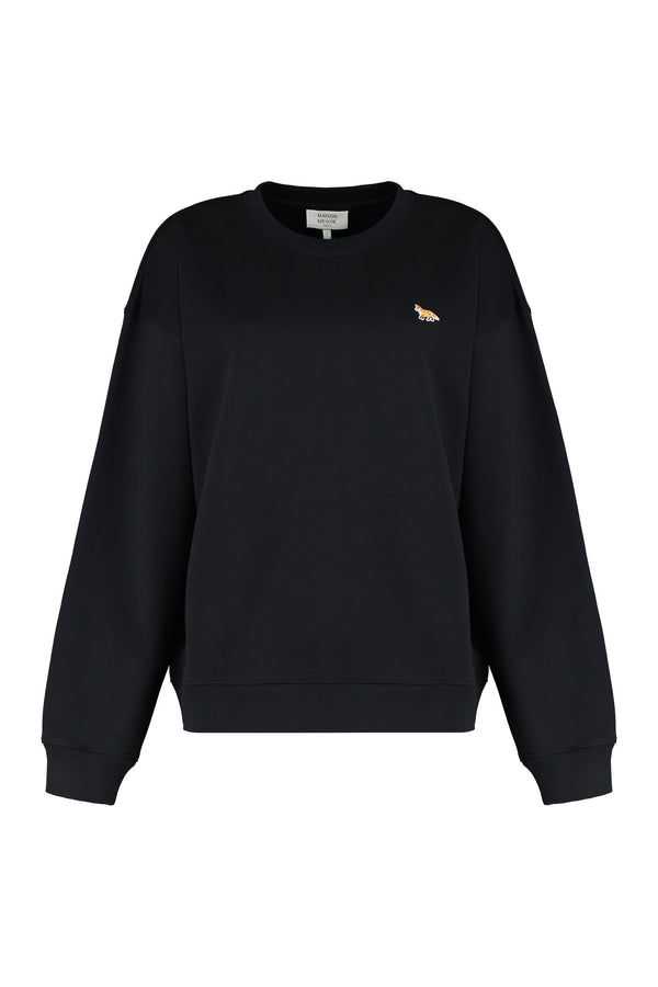 Crew Neck Cotton Sweatshirt Black Sweatshirts