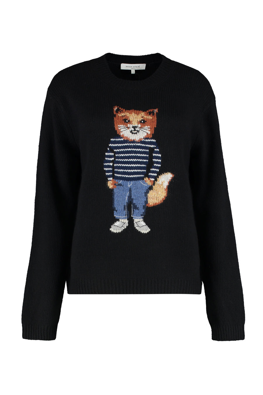 Crew Neck Merino Wool Sweater Black