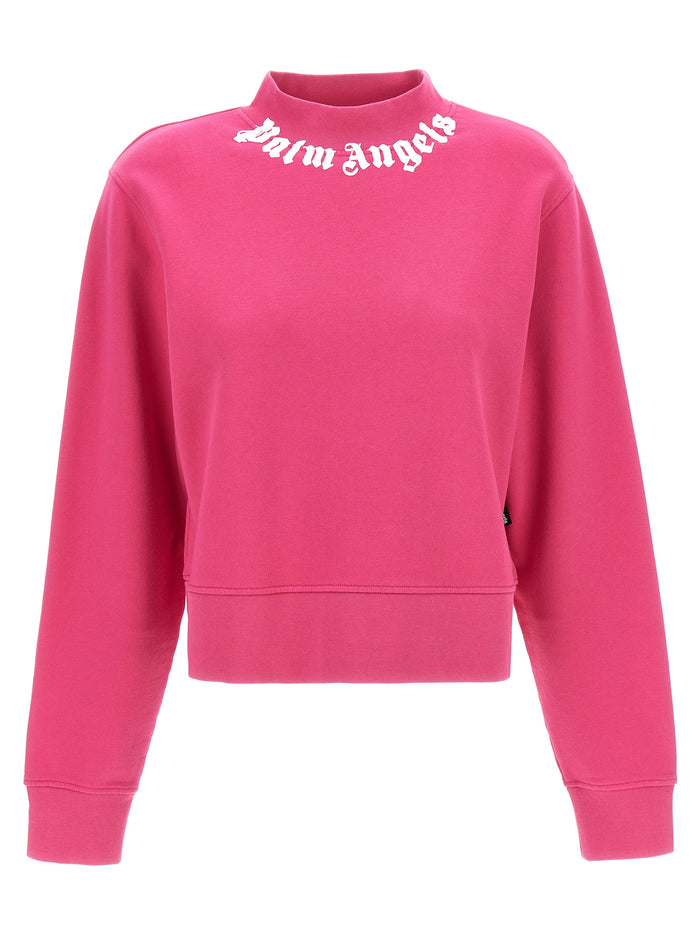 Neck Logo sweatshirt Fuchsia Cotton