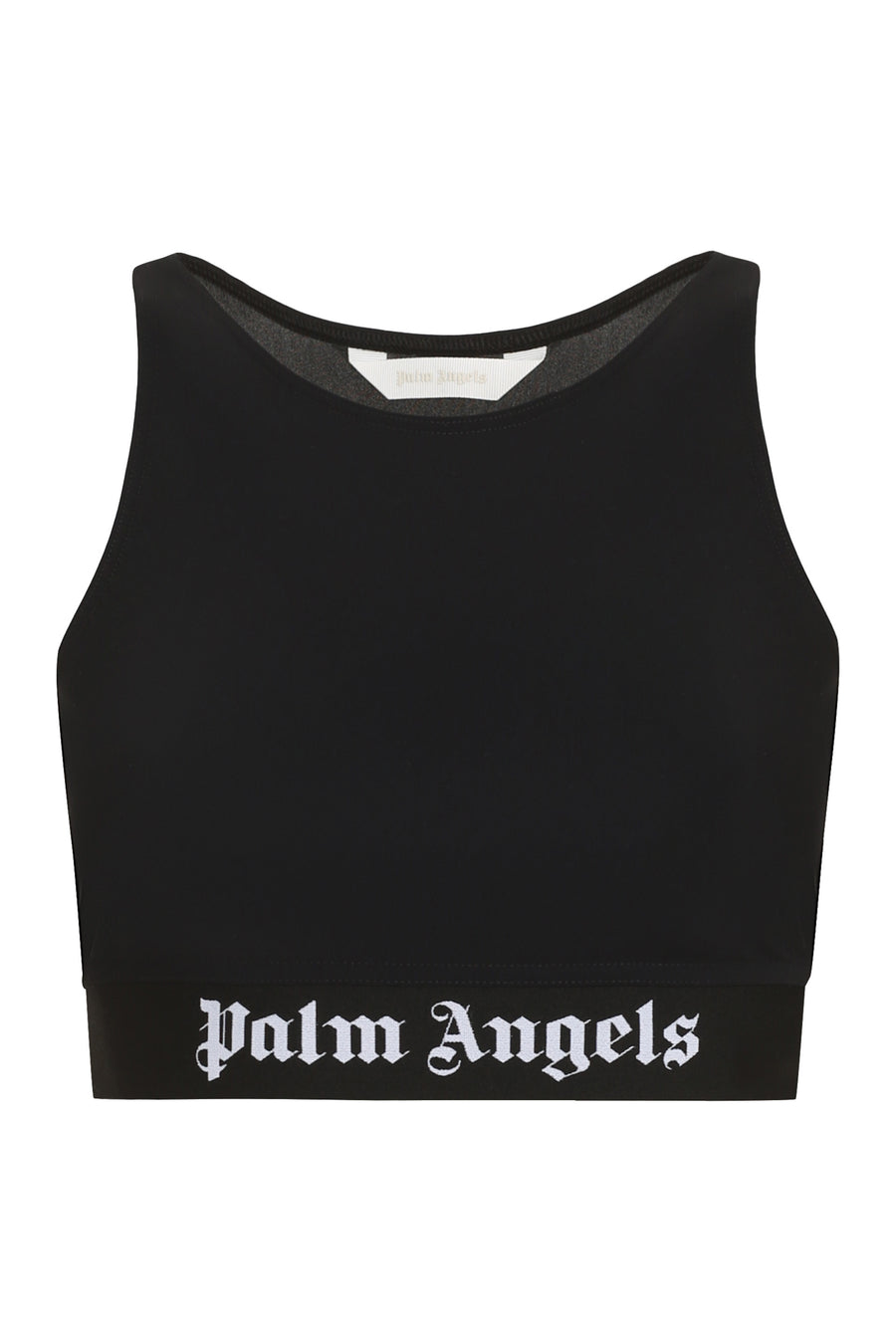 Technical Fabric Crop Top Black Elastane