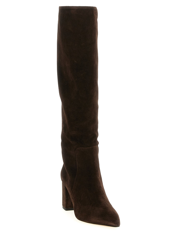 Anja Boot Brown Calfskin Leather (bos Taurus) Boots, Ankle