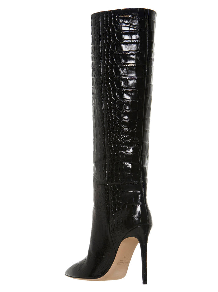 Crocodile print boots Black Leather Boots, Ankle