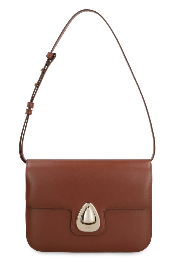 Astra Leather Small Shoulder Bag Saddle Brown Calfskin