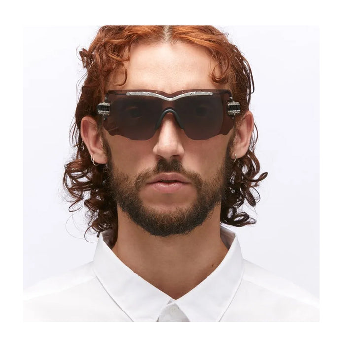 Maske E15 SI darkG Black Silver Nero Acetate/metal Occhiali Sole