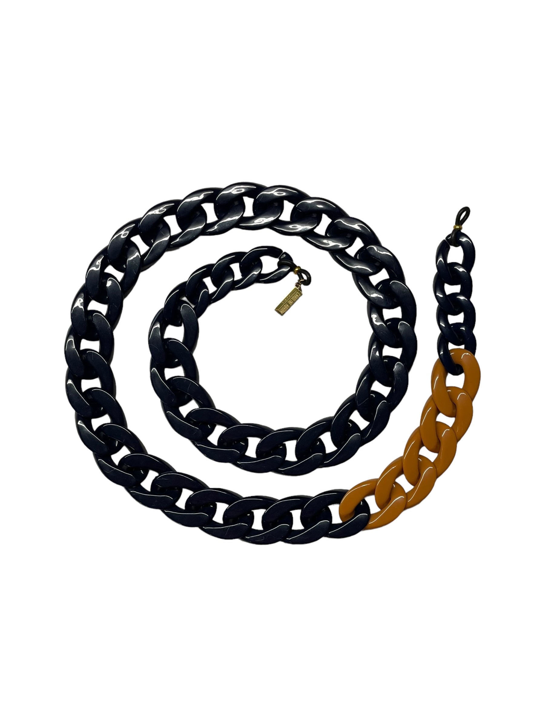 Eyewear Chain Dark Blue & Brown Eyeglasses