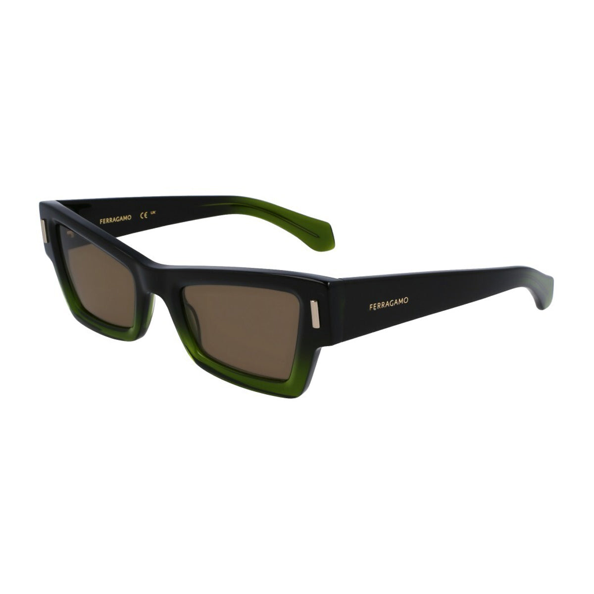 Salvatore Ferragamo SF2006S 316 Verde Scuro Sfumato Acetate Occhiali Da Sole