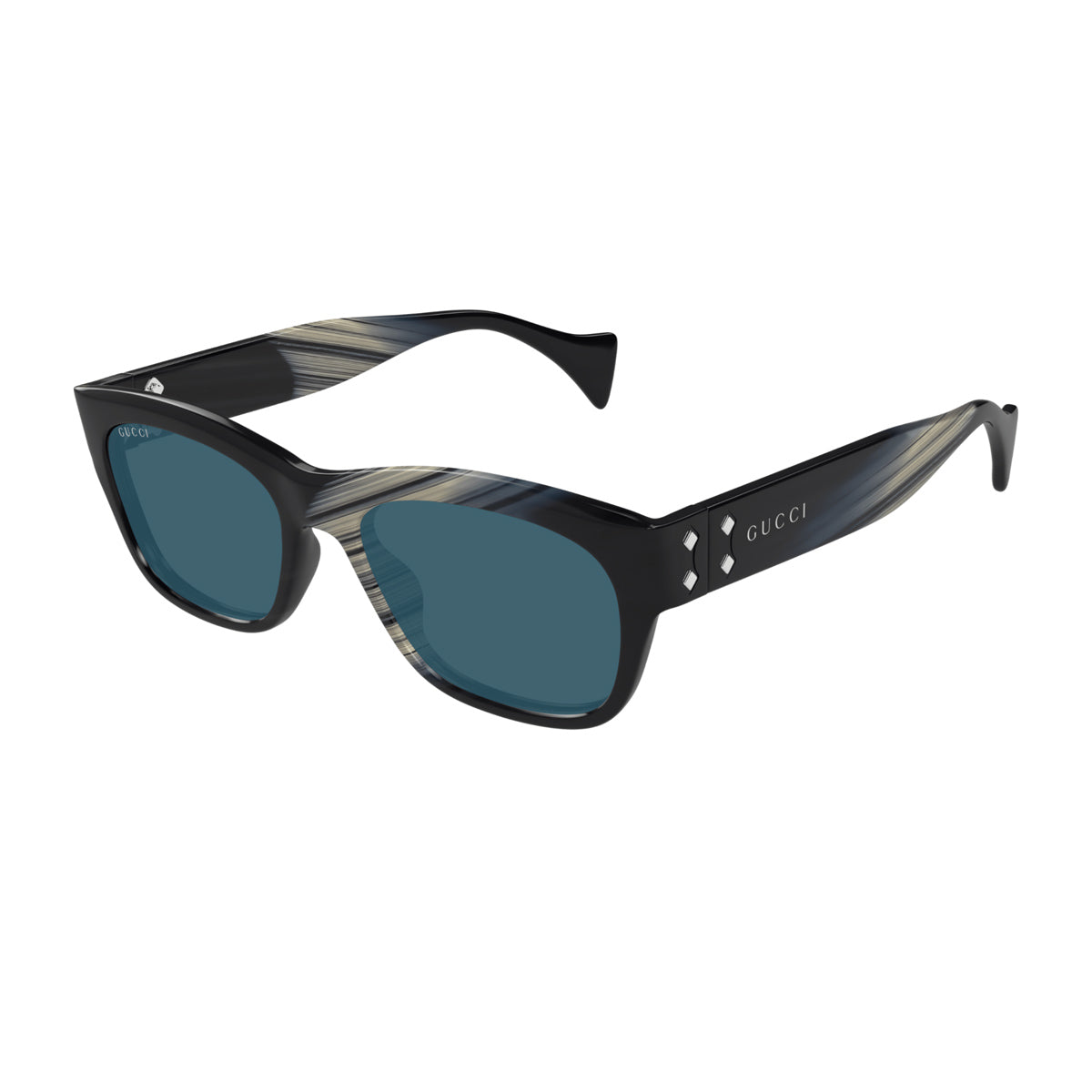 Gucci GG1706S Linea Rivets 004 Black Beige Blue Nero Acetate Occhiali Da Sole