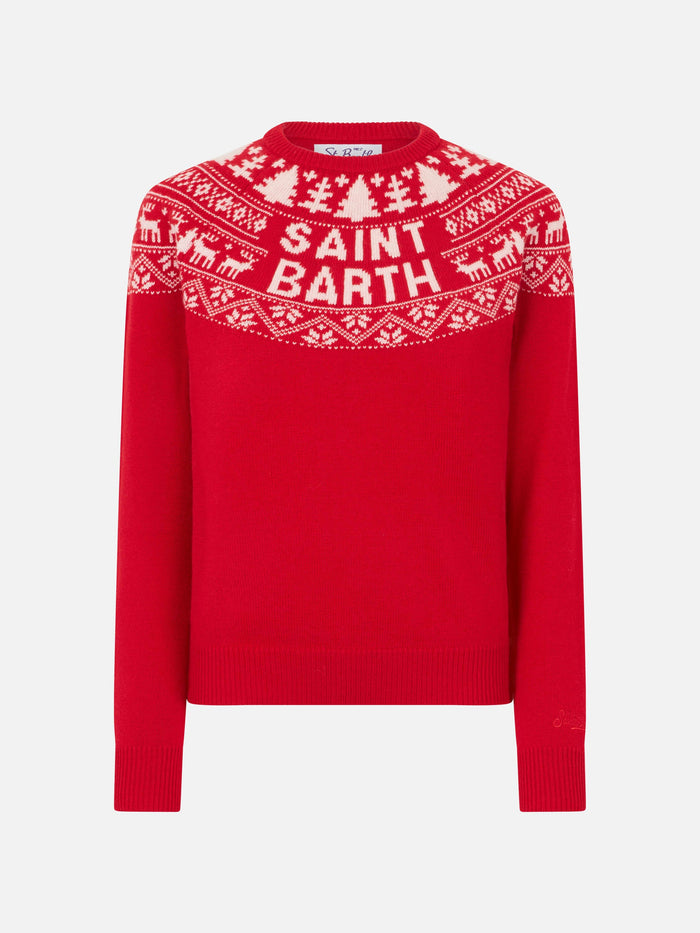 New Queen Red Norwegian Jacquard Sweater