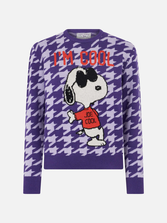 New Queen Pied De Poule Snoopy Jacquard Sweater | Special Edition Pink