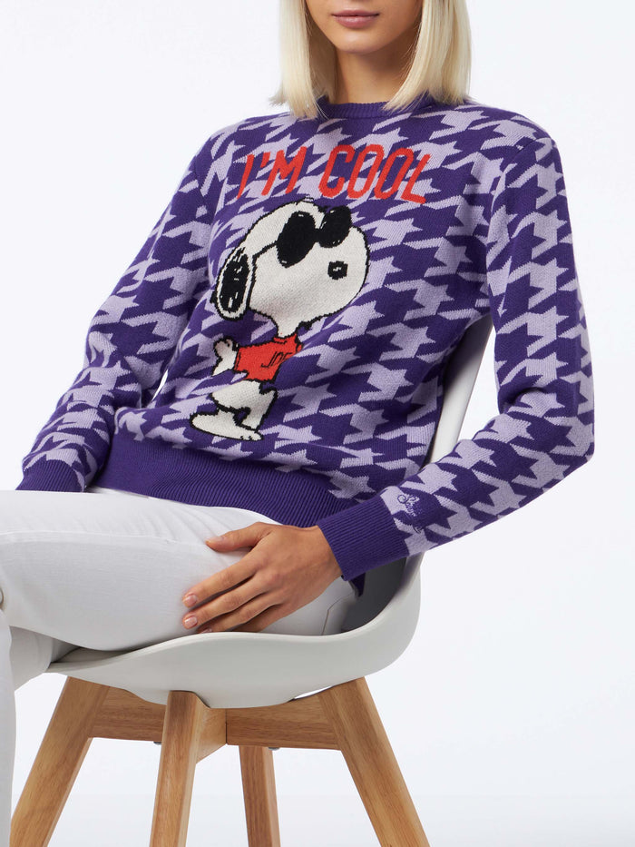 New Queen Pied De Poule Snoopy Jacquard Sweater | Special Edition Pink
