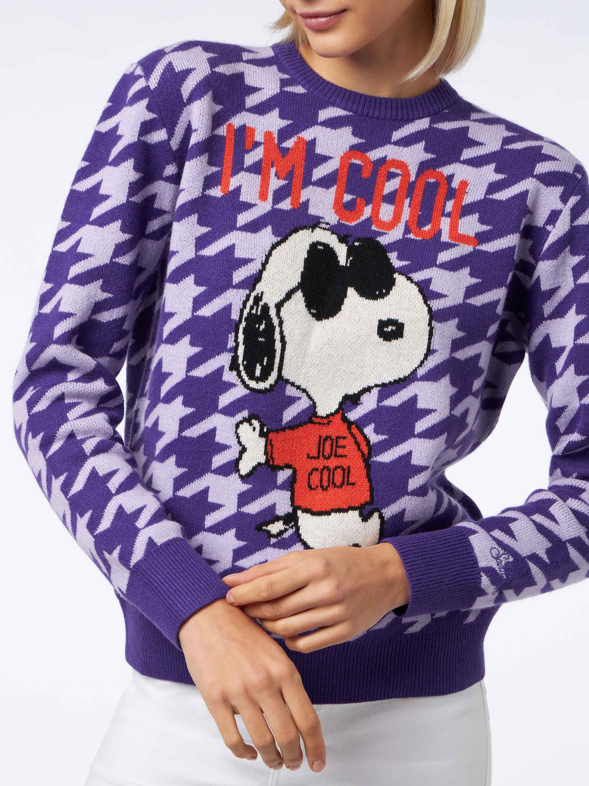 New Queen Pied De Poule Snoopy Jacquard Sweater | Special Edition Pink