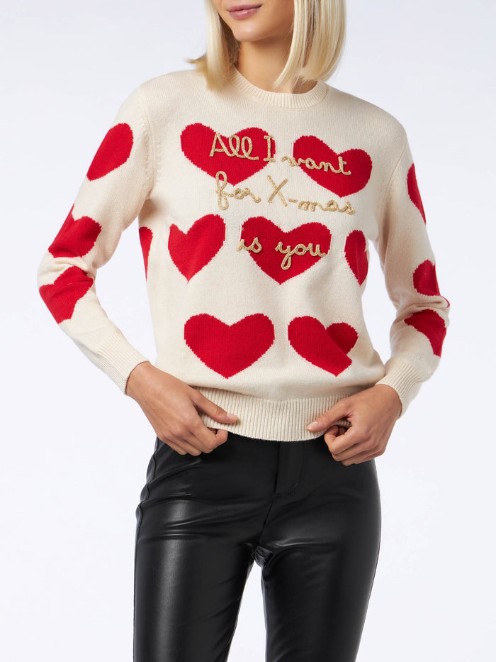New Queen Sweater With All I Want For Xmas Is You Embroidery White