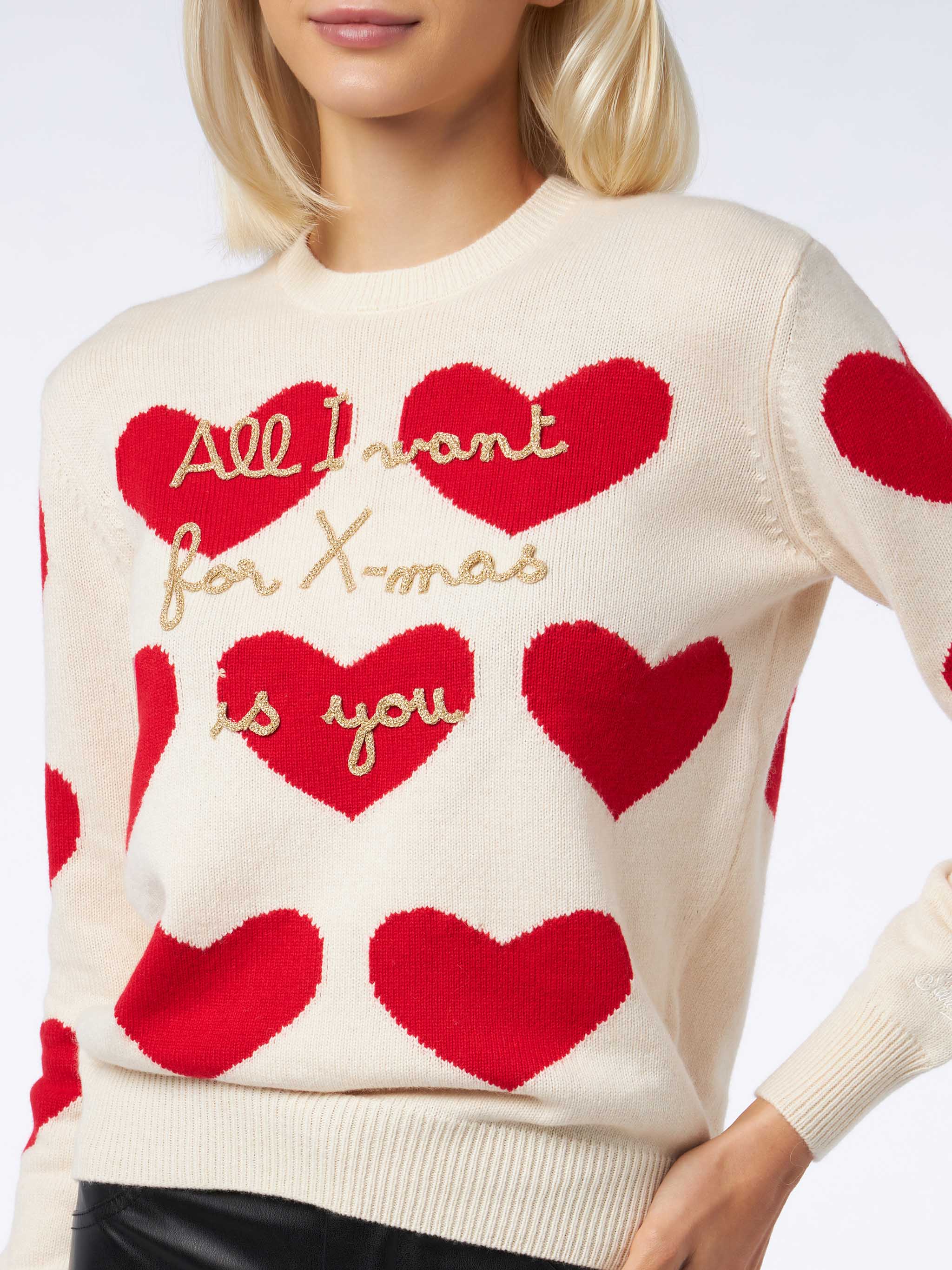 New Queen Sweater With All I Want For Xmas Is You Embroidery White