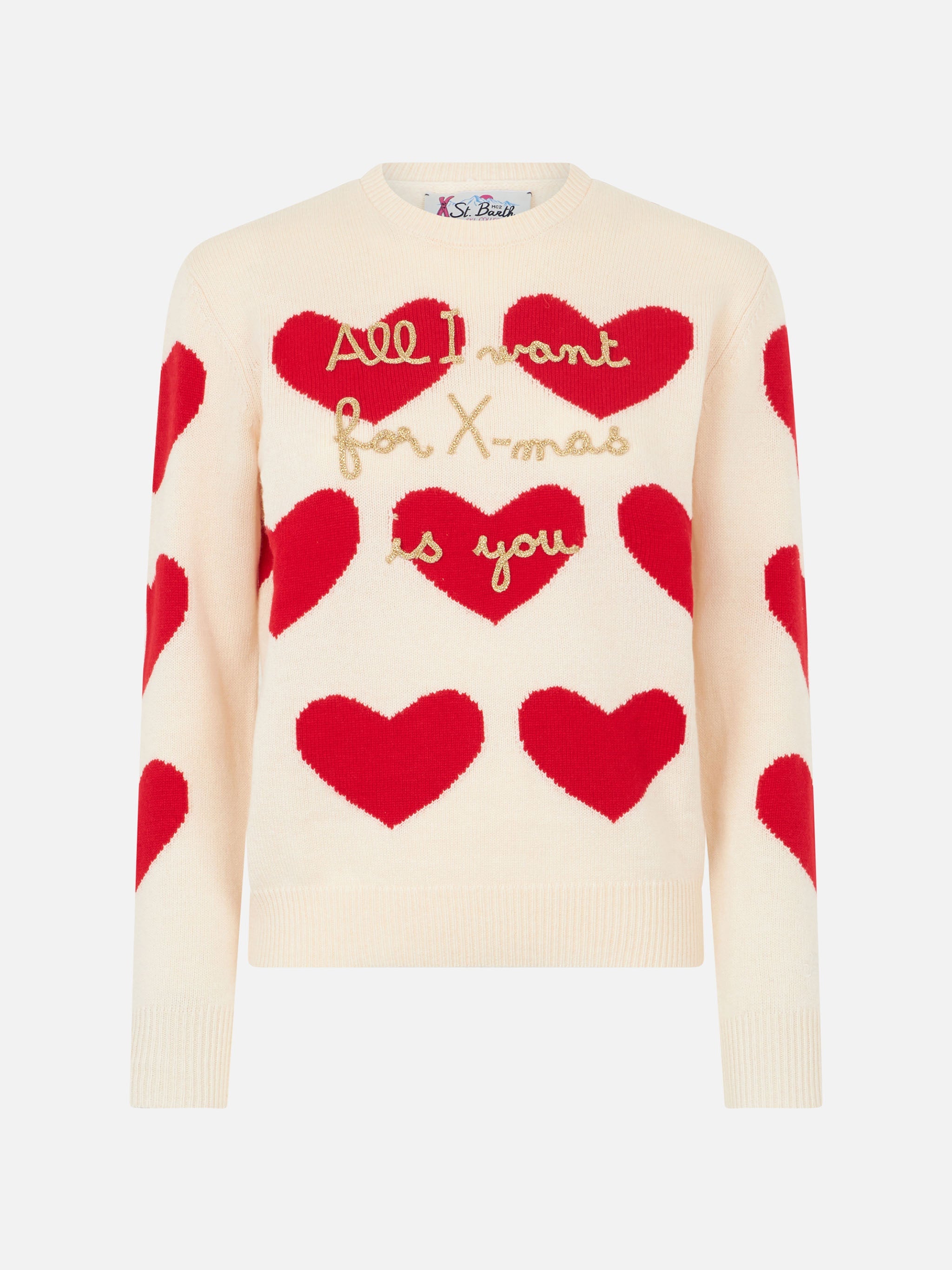 New Queen Sweater With All I Want For Xmas Is You Embroidery White