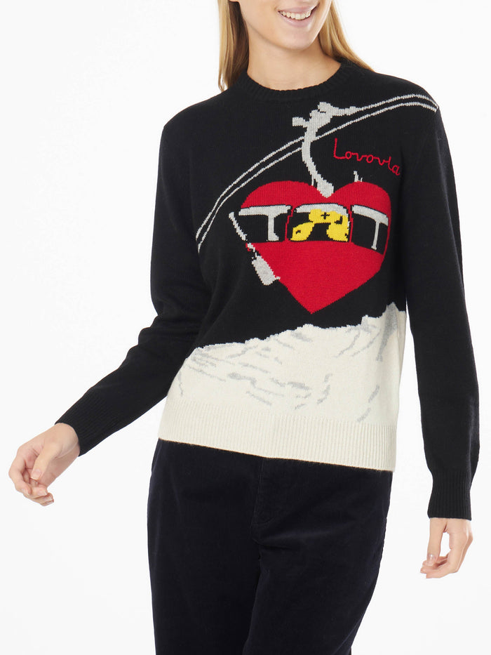Black New Queen Sweater With Lovovia Embroidery