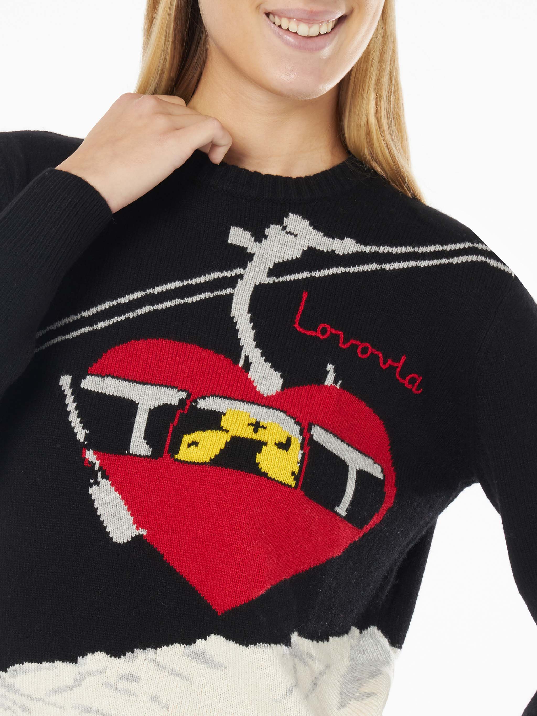 Black New Queen Sweater With Lovovia Embroidery