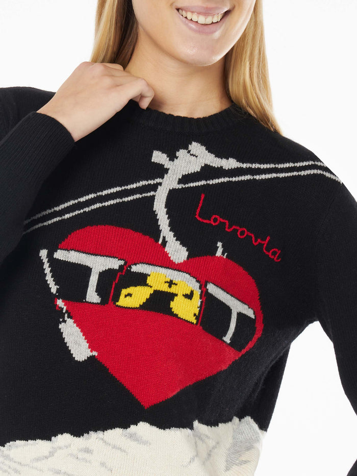 Black New Queen Sweater With Lovovia Embroidery