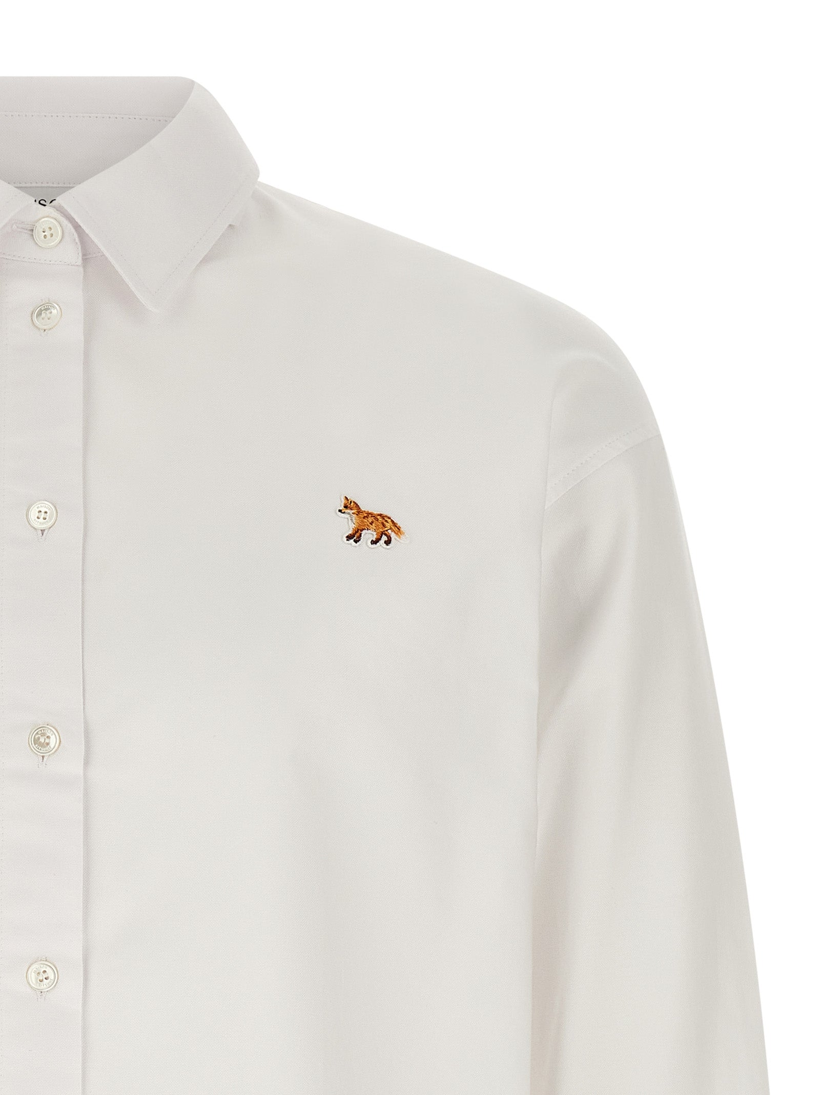 Baby Fox Shirt White Cotton Shirt, Blouse