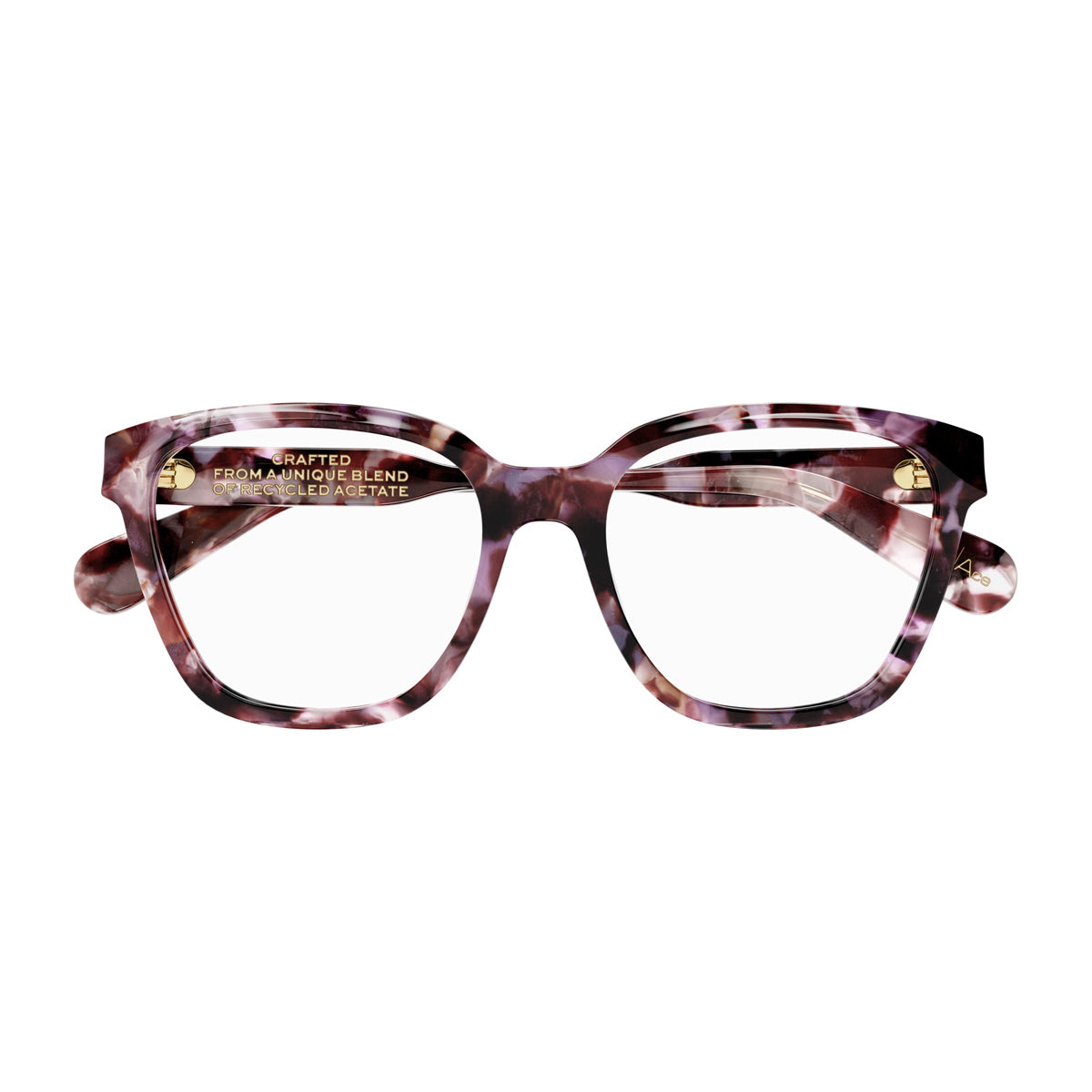 Chloé CH0265O Linea Gayia 005 Red Transparent Multicolore Recycled Acetate Occhiali Da Vista