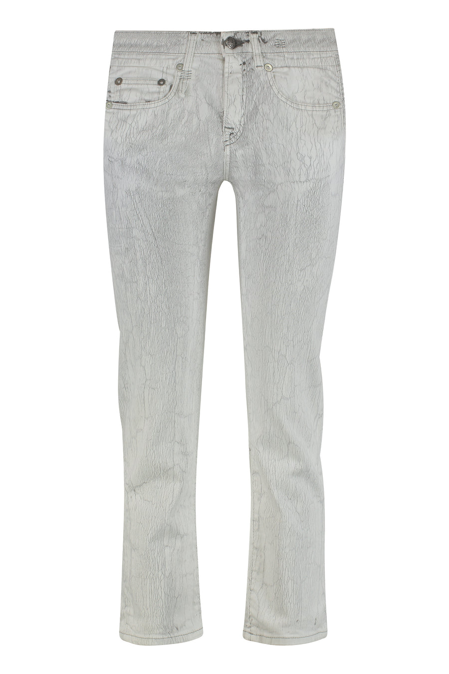 Straight Leg Jeans Grey Cotton Straight-leg