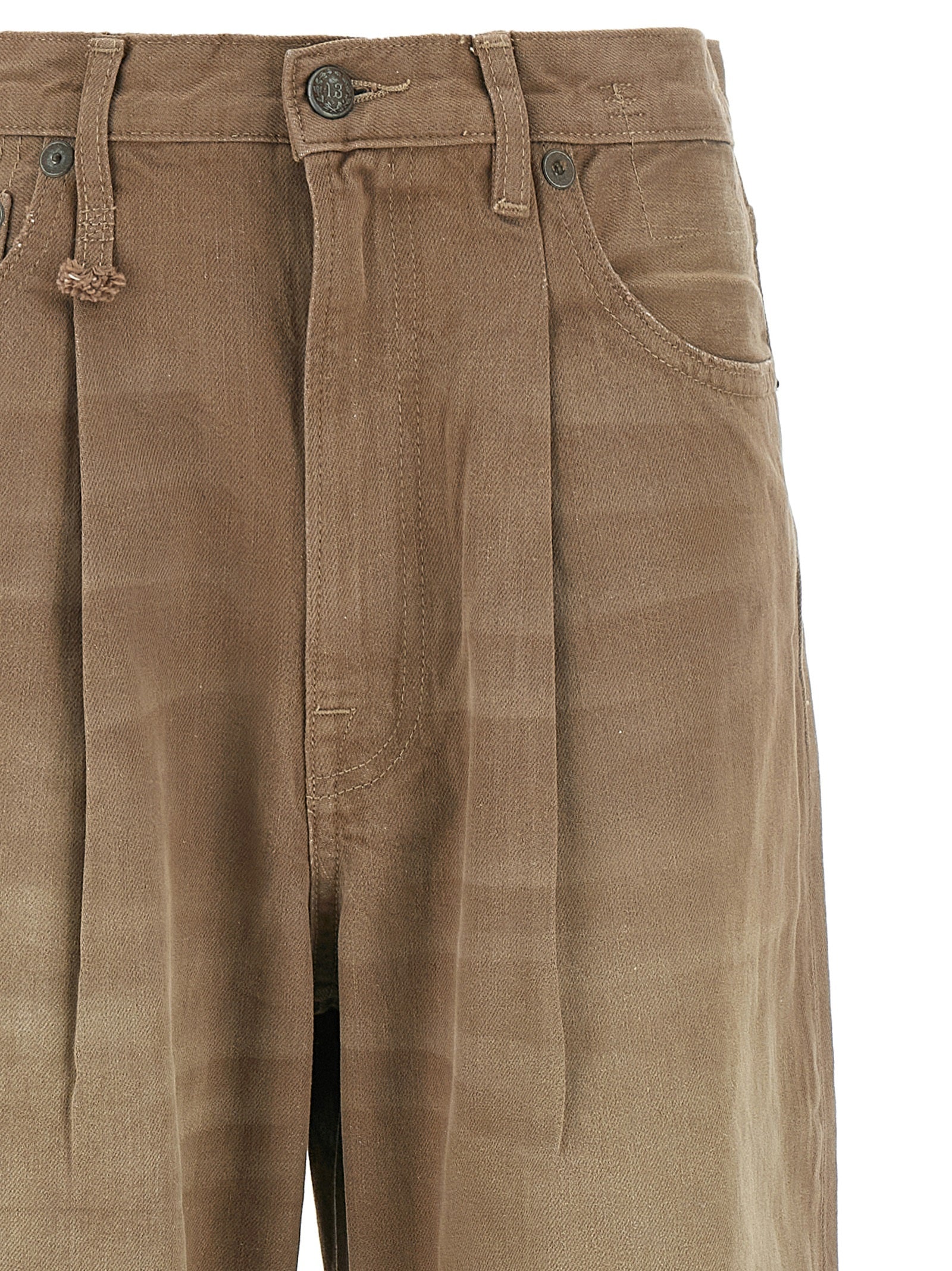 Damon Pleated jeans Brown Cotton