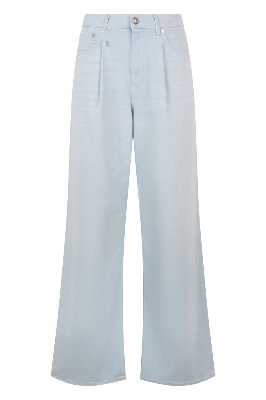 Loose-Fit Cotton Jeans Light Blue Wide-leg